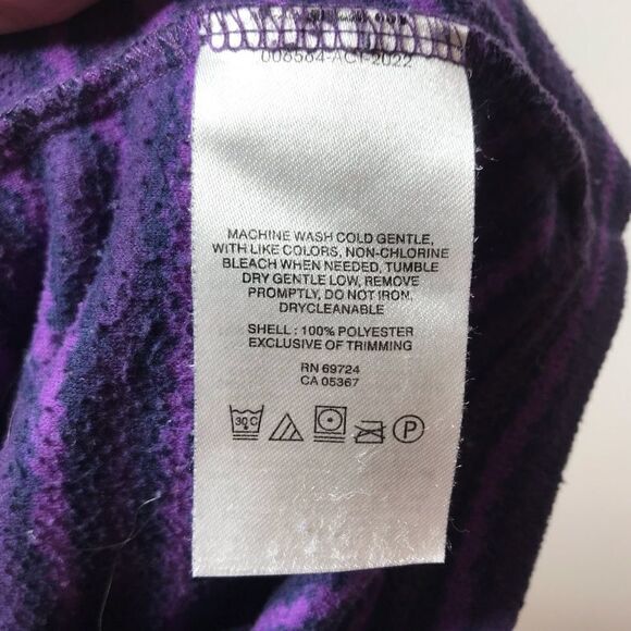 Columbia Womens Purple Striped Fleece Pullover Jacket Size Small Half Zip - Picture 7 of 9
